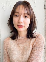 アグノス 青山(Agnos) イメチェンミディ前髪ナチュラルカールくびれミディアム