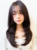 大人美人◎暗めカラーミディアムレイヤー韓国風