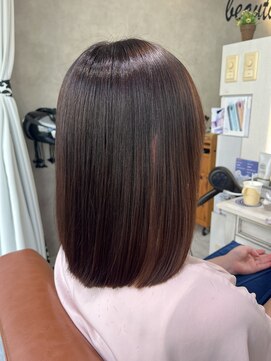 ハナビ(hanabi) 縮毛矯正ビフォーアフター髪質改善 ブリーチ毛