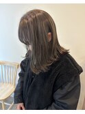 石原和樹　シャンパンベージュ　ミディアムレイヤー　外ハネボブ