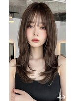 ケシキ 表参道 原宿(kesiki.)&nbsp;ミディアムレイヤー顔周りレイヤーハッシュカット韓国へア