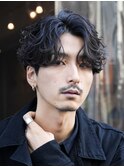 メンズパーマフェザーパーマシャドウパーマセンターパートゆるめ
