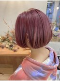 《花屋併設》ピンク@20代30代40代@ケアブリーチ@トリートメント