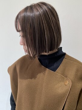 フォーク FOLK 【FOLK】コントラストハイライト☆切りっぱなしボブ♪