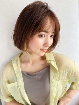 ノラ ギンザ(NORA GINZA) 小顔ボブ×イヤリングカラー×シースルーバング 20代30代40代