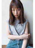 大人可愛いふんわりゆるウェーブロング×眉上ぱっつん