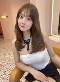 ベージュ/韓国ヘア/渋谷/レイヤー/顔まわり/前髪