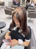 ベレーザ 渋谷(BELEZA)&nbsp;9411黒髪ハイライトメッシュツートンカラー艶髪レイヤーロング