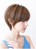20代30代大人可愛い丸みショートショートボブオリーブベージュ