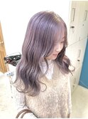 ラベンダーミルクティーラベンダーベージュハイトーンブリーチ