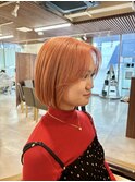 あやか流!外はねボブ×パールオレンジカラー!