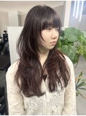 レイヤーカット前髪ロングウルフ髪質改善小顔ヘアロングウルフ