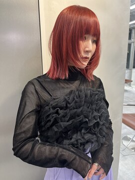 天神美容室 【KASUMI天神美容室】カシスレッド×海外レイヤー