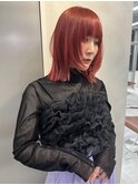 【KASUMI天神美容室】カシスレッド×海外レイヤー