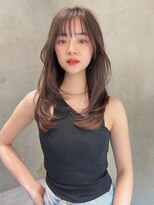マイティ バイ エイチ(mighty by H) レイヤーカット×ボルドーカラー×ストレートヘア×韓国