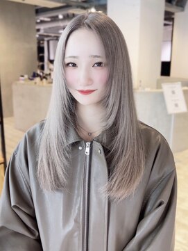 アルバム 池袋(ALBUM) ホワイトブロンドロング顔周りレイヤー_ba542881