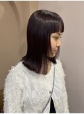 カシスチェリーレッドボブ髪質改善メテオカラーロブ
