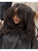海外ガール風ロングレイヤーカット/バタフライカット/小顔カット