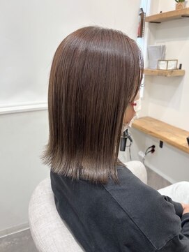 シア 綾瀬店(SHEER) 透け感クールブラウン×ミディアムスタイル