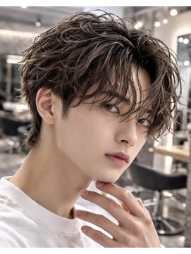 サロウィン 倉敷店(SALOWIN) 毛流れセンターパート×ニュアンスパーマ/メンズ/メンズカット/