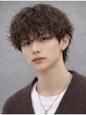 シャドウパーママッシュウルフショート無造作パーマメンズ渋谷
