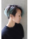 bibito かりあげボブ グラデーションカラー アッシュミント