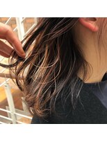 キー(kii)&nbsp;耳まわりオレンジベージュ 　インナーカラー　福岡　天神　今泉