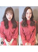 20代30代大人女子　前髪エクステココアブラウンひし形ミディアム