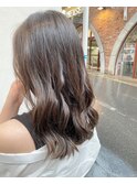 グレージュ_ココアブラウン,フリンジウェーブ