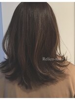 レリコ ニド(Relico-nid) 髪質改善20代30代40代大人可愛い外ハネミディアム×ベージュ
