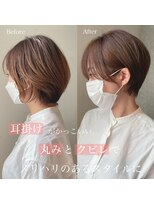 髪質改善と縮毛矯正の専門店 サンティエ(scintiller)&nbsp;大人綺麗な小顔襟足スッキリショートボブ　30代40代50代