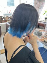 ヘアー アレス(hair ales) ポイントブリーチ　インナーカラー　ブルーカラー