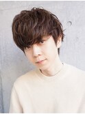 刈り上げなし×重め×マッシュ×メンズパーマ