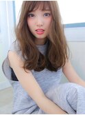 アッシュベージュ 骨格補正 毛先パーマ