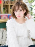 細巻きハイライト韓国風大人可愛いボブパーマc6川口20代30代40代