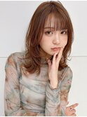オレンジベージュ/レイヤーカット【SYUK高円寺】mika