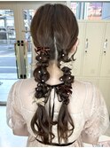 ツイン編みおろし 結婚式 お呼ばれ 二次会