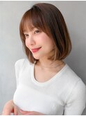 美髪薄めバングナチュラルカールサイドバング20代30代40代◎