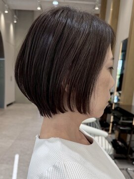 ソワネ 表参道(soigne) 表参道髪質改善カラーウルフショートカットベージュアッシュ50代