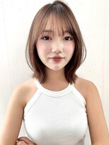 ファナ(fha-na)&nbsp;☆シースルーバング　大人気のくびれヘア ミディアムレイヤー☆