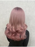 ブリーチ２回ピンクベージュカラー♪