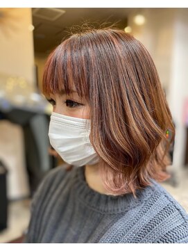 ヘアメイク トルテュ(HAIR MAKE TORTUE) ピンクアッシュ+外ハネ