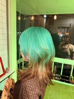 ヘアー アレス(hair ales)&nbsp;ルーツカラー デザインカラー ミントグリーン