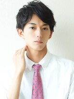 七三オールバック　ツイストパーマ　七三分け　かき上げヘア