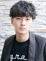 ルーツ(ROOTS) パーマ 無造作ヘア ツーブロック 暗髪 渋谷 ROOTS