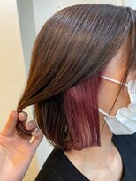 エンレイ(enRei)&nbsp;ナチュラルストレート切りっぱなしインナーカラーベリーレッド