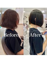 アッシュ 下丸子店(Ash)&nbsp;オリーブカラー切りっぱなしボブ