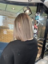 ラフ(LAFF)&nbsp;#バレイヤージュ#グレージュカラー#ボブウルフ#ココアベージュ