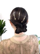 金箔ヘア/韓国ヘアアレンジ/お呼ばれヘアアレンジ