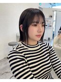 切りっぱなしボブ*ナチュラルベージュカラー【野呂朱里】